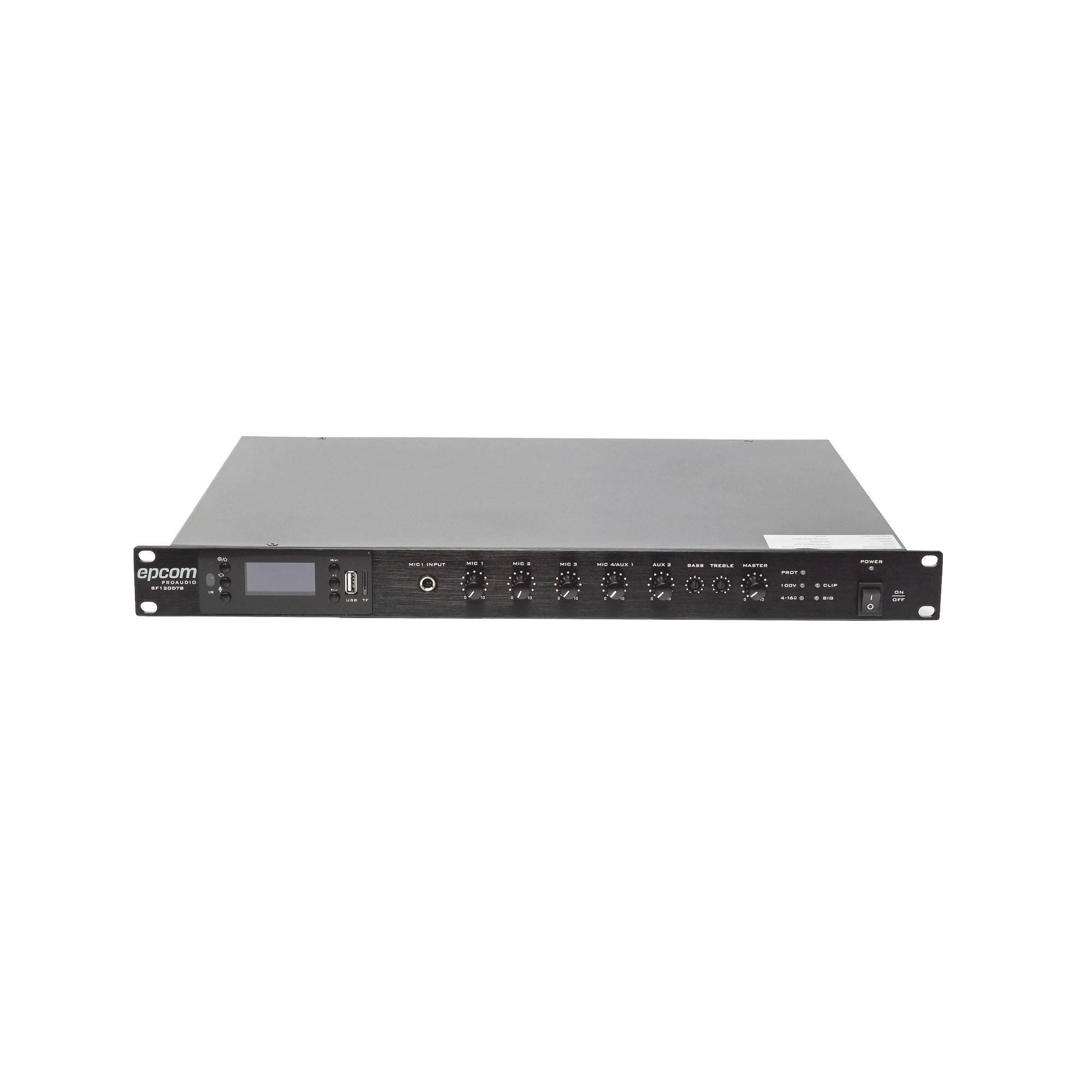 SF-120DTB|Amplificador Mezclador | 120W RMS | Sistema 100V y Baja Impedancia | MP3 | Tuner | Bluetooth | M??sica ambiental y Voceo